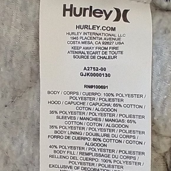 Women's size XS Hurley warm zip up hoodie (dark blue and grey) - Picture 10 of 11